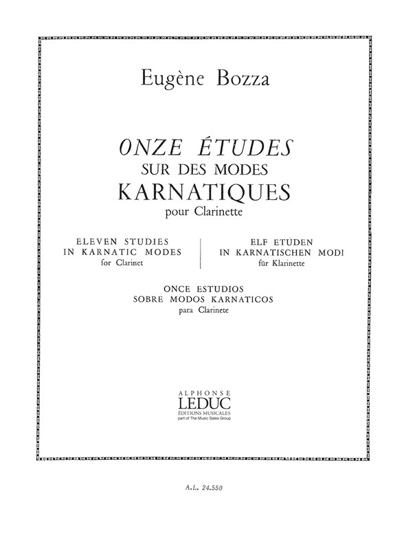 11 Études sur les môdes karnatiques, clarinette