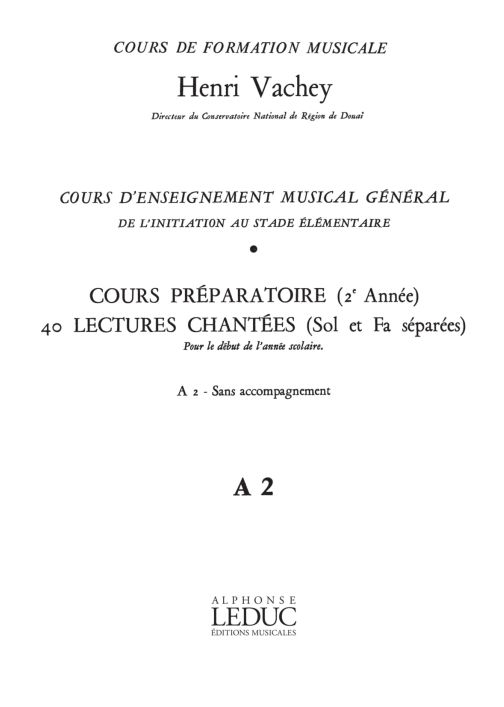 Cours Enseignt Musical General: 2eme Annee Prep Deb S Ac A2, Vocal