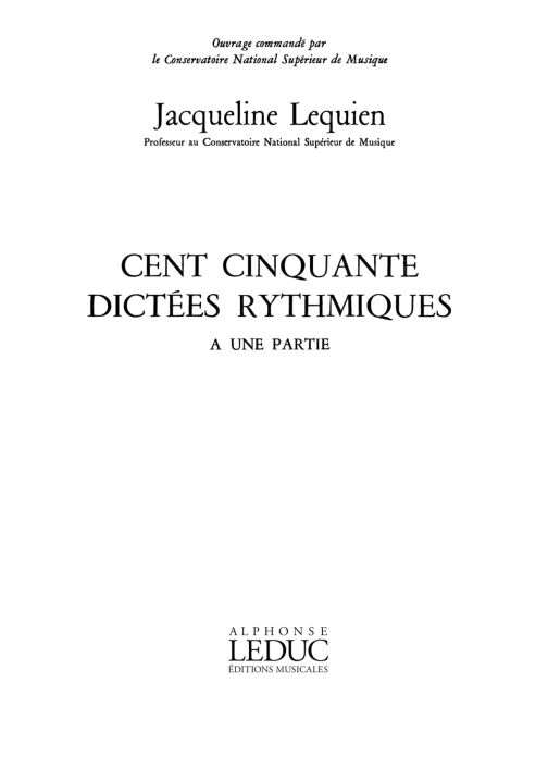 150 Dictées rythmiques a une part. 9790046246609