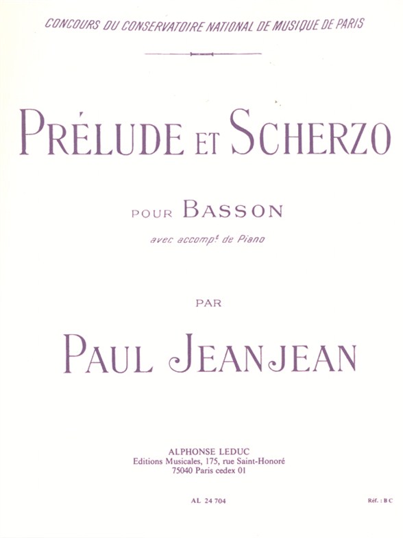 Prelude et scherzo, bassoon et piano. 9790046247040