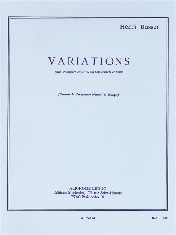 Variations Op. 53, Trompette et Piano
