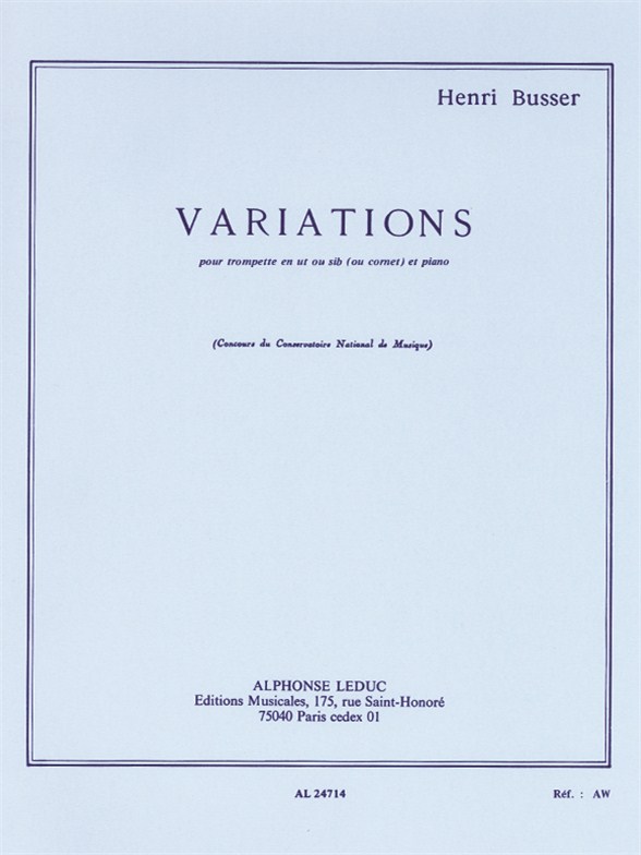 Variations Op. 53, Trompette et Piano