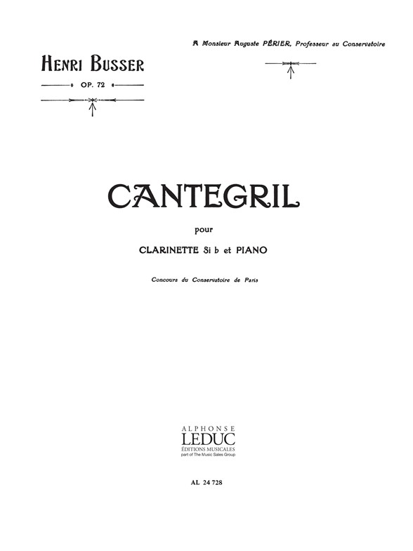 Cantegril Op. 72, Clarinette et Piano