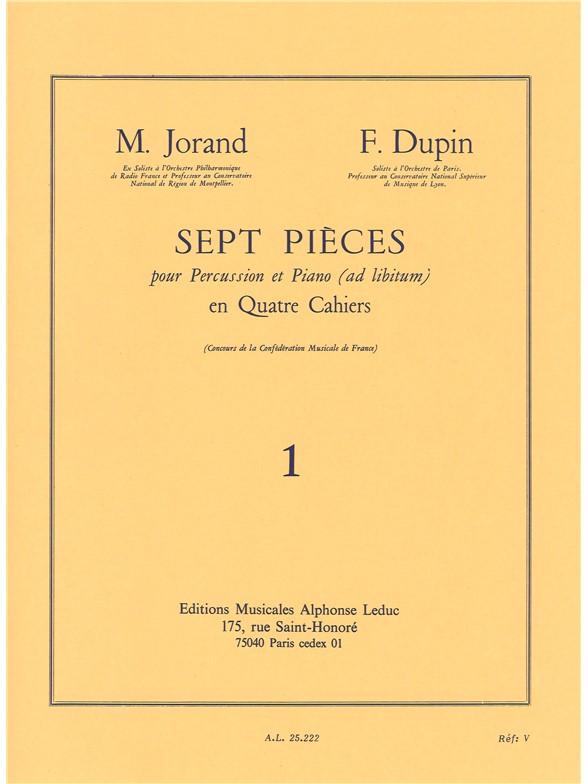 7 Pièces, vol. 1: Pata-Caisse-Drolerie, percussion et piano