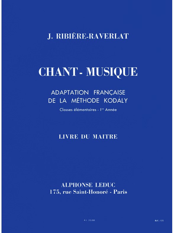 Chant-Musique, Elementaire, 1re année, livre du maitre, vol. 1