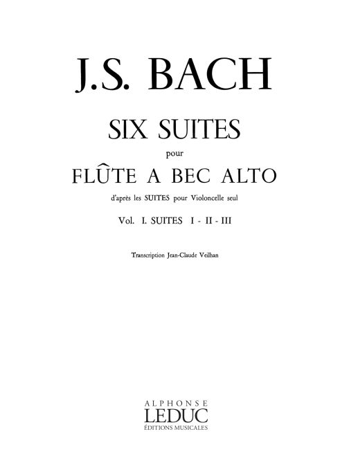 Six Suites, vol. 1, flûte à bec alto. 9790046253690