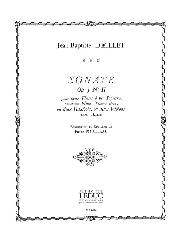 Sonate op. 5, nº 2, pour deux instruments en Ut