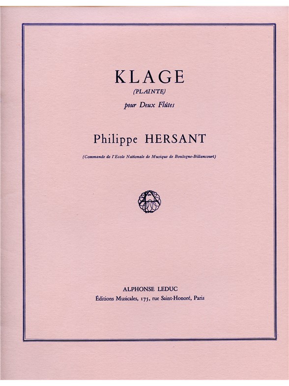 Klage -Plainte, pour deux flûtes