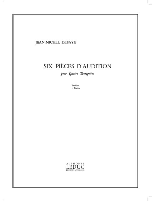 6 Pièces d'audition, pour 4 trompettes, Set of Parts