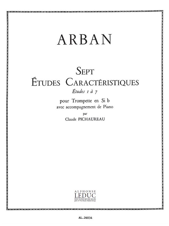 7 Études caracteristiques, Trompette en Si b et piano. 9790046260346