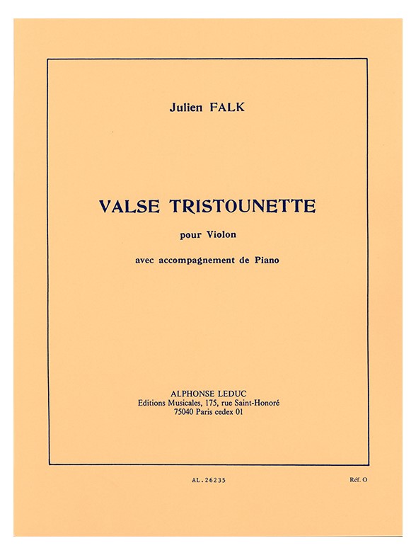 Valse tristounette, pour violon et piano. 9790046262357
