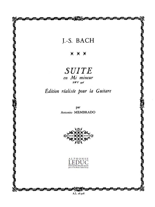 Suite en Mi mineur, BWV 996, pour guitare