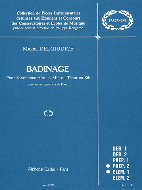 Badinage, pour saxophone alto (ou ténor) et piano