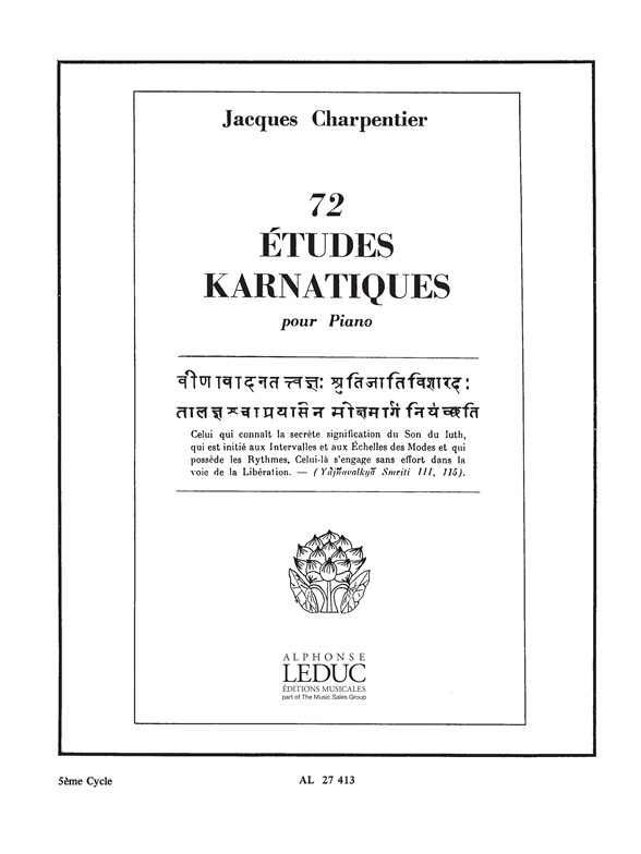 72 Études Karnatiques Cycle 5, Piano