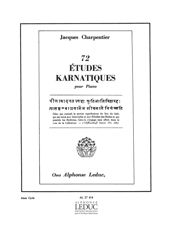 74 Etudes Karnatiques Cycle 6, Piano