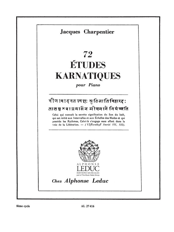 75 Etudes Karnatiques Cycle 8, Piano