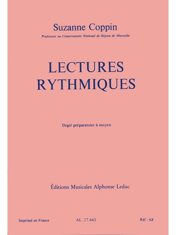 Lectures rythmiques, degré preparatoire à moyen. 9790046274435