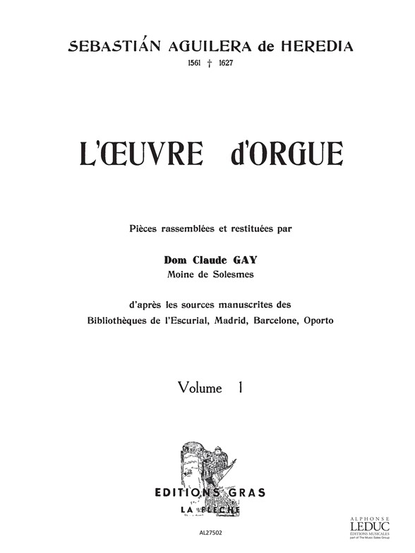 L'Oeuvre d'orgue, vol. 1. 9790046275029