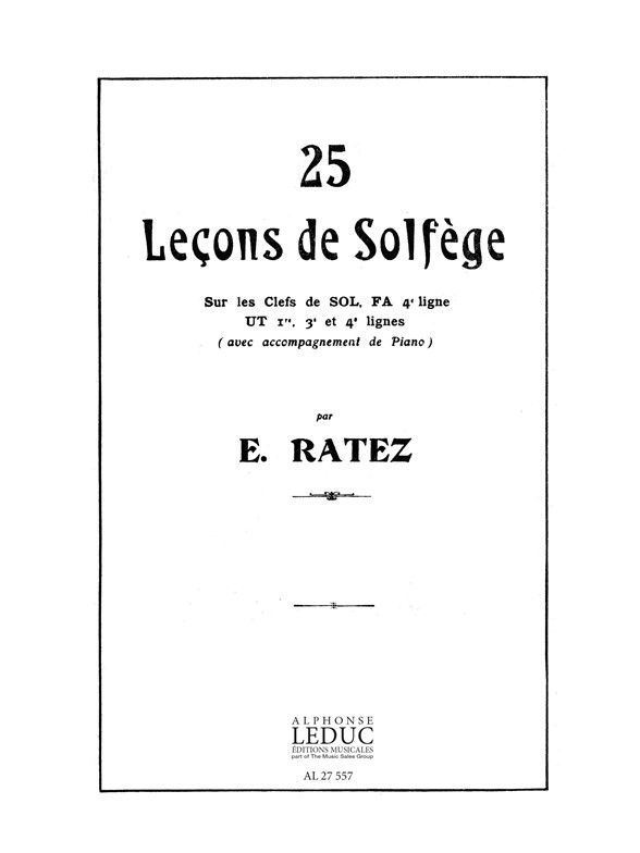 25 Leçons de solfège en 5 clés. 9790046275579