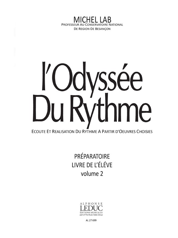 Odyssée du rythme, vol. 2, Préparatoire, livre de l'eléve