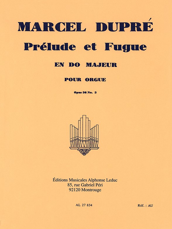 3 Préludes et Fugues Op. 36: nº 3 en Ut major, pour orgue. 9790046278341