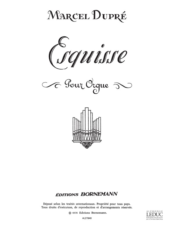 Esquisse Op. 41, pour orgue