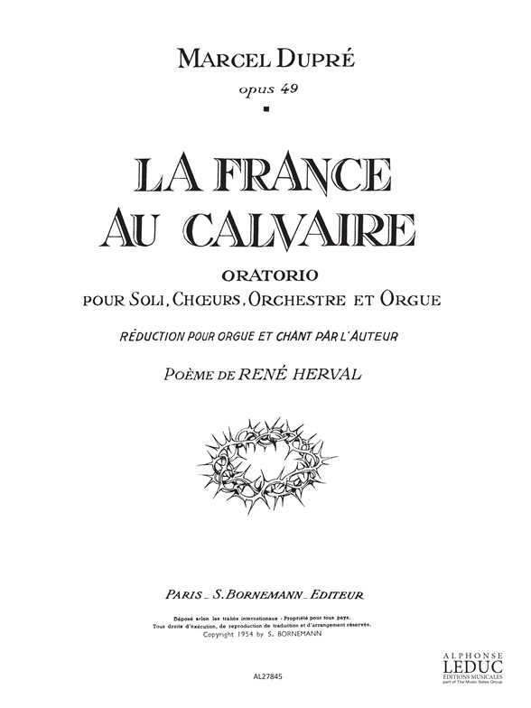 France Au Calvaire Op. 49, orgue et voix