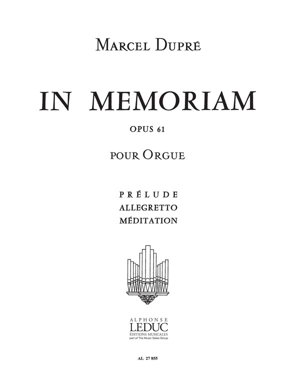 In Memoriam Op. 61 Volume 1, pour orgue. 9790046278556