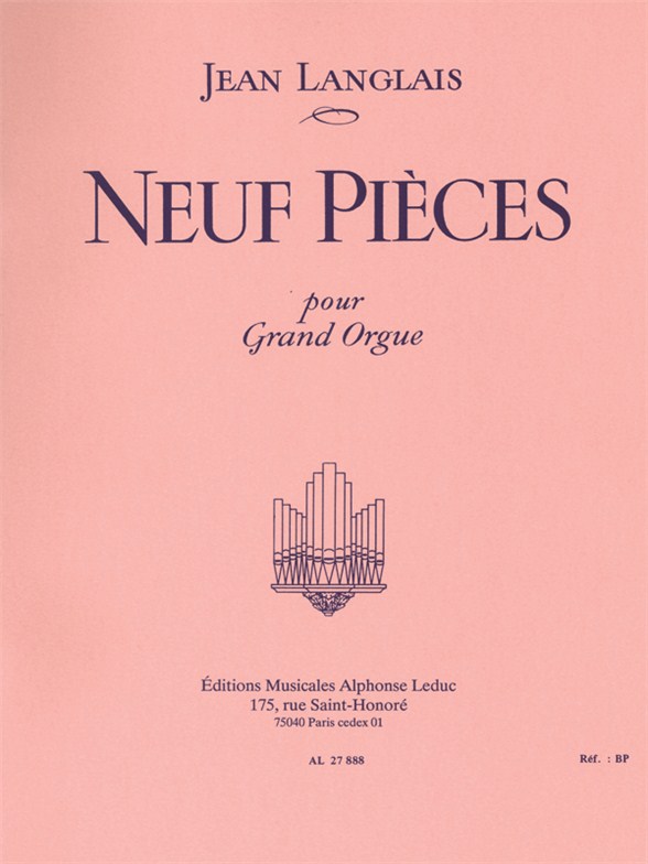 9 Pièces, pour orgue. 9790046278884