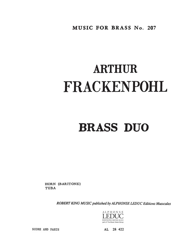 Brass Duo, Horn (Baritone) and Tuba. 9790046284229