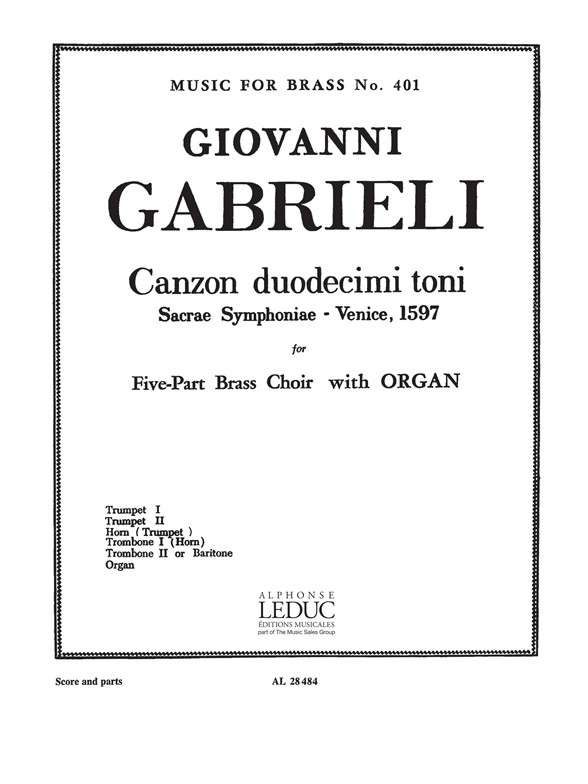Canzon duodecimi toni, Five-Part Brass Choir