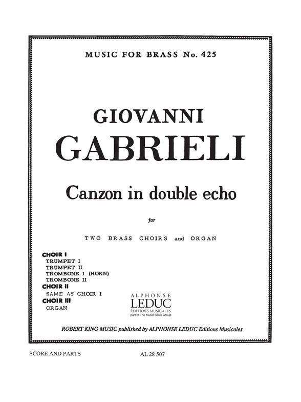 Canzon In Double Echo, Eight-Part Brass Choir. 9790046285073