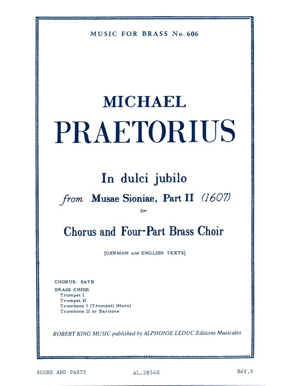 In Dulci Jubilo, Chorus and Four-Part Brass Choir