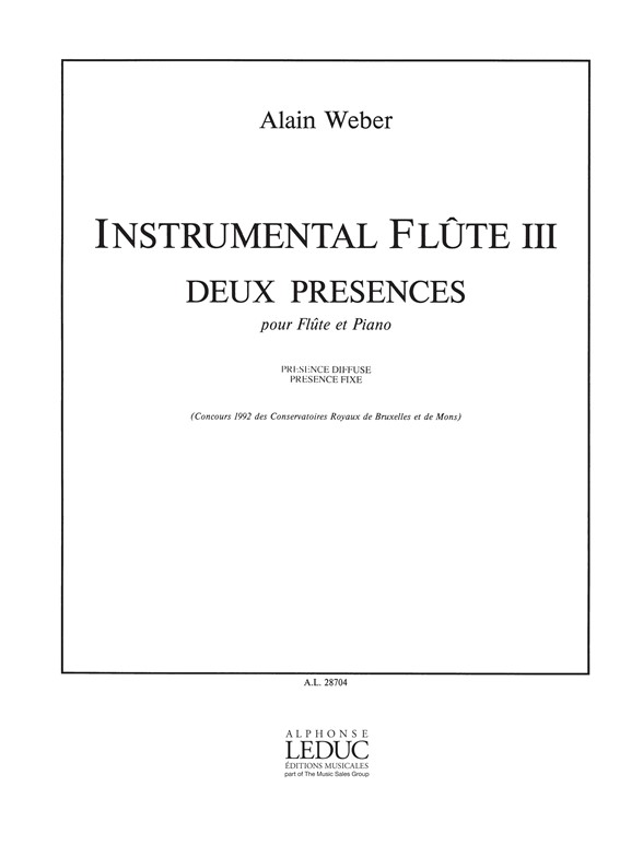 Instrumental Flute III: 2 Présences, pour flute et piano