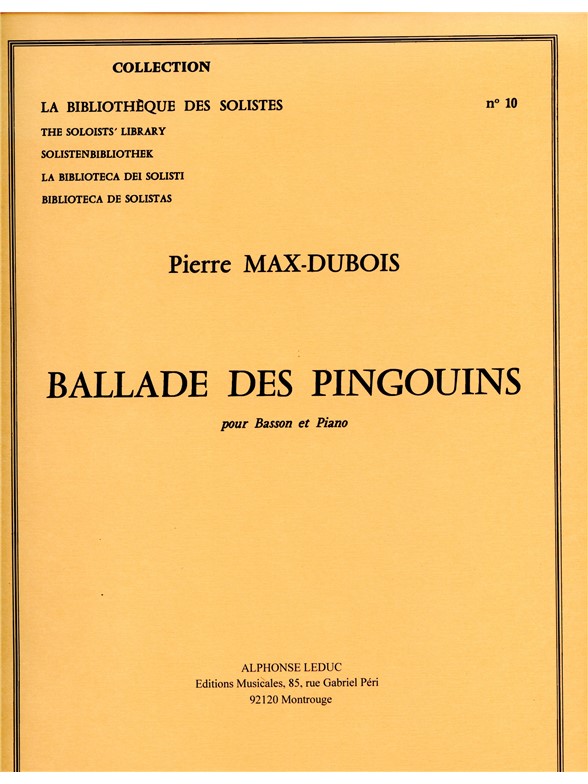 Ballade des pingouins, pour basson et piano. 9790046287305