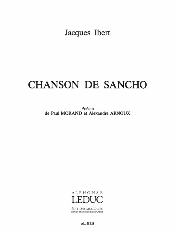 Chanson de Sancho, pour chant et piano. 9790046289286
