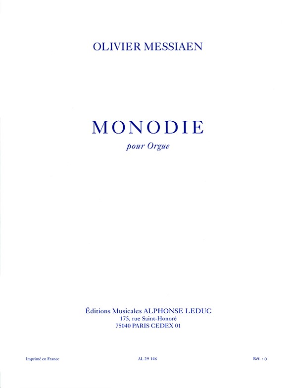 Monodie, pour orgue. 9790046291463