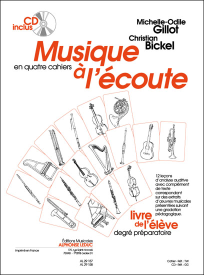 Musique a l'écoute, degré préparatoire, livre de l'éleve. 9790046291579