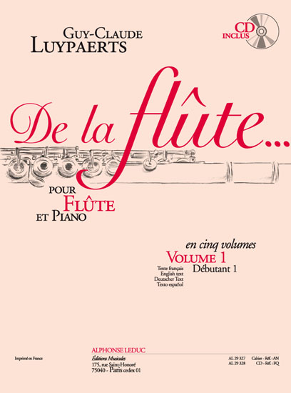 De la flûte, vol. 1, pour flûte et piano