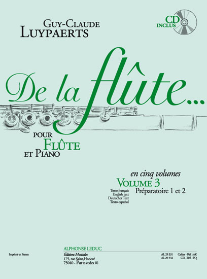 De la flûte, vol. 3, pour flûte et piano