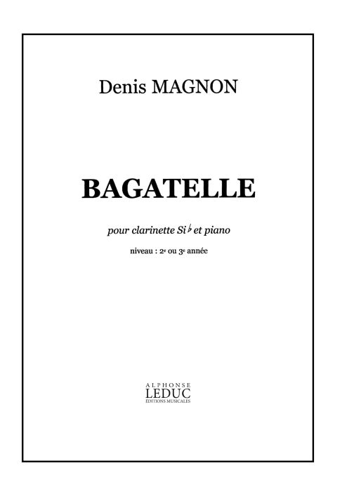 Bagatelle, pour clarinette et piano