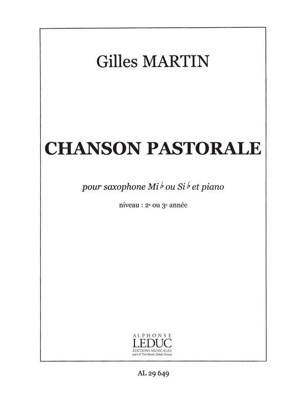 Chanson pastorale, pour saxophone alto ou tenor et piano