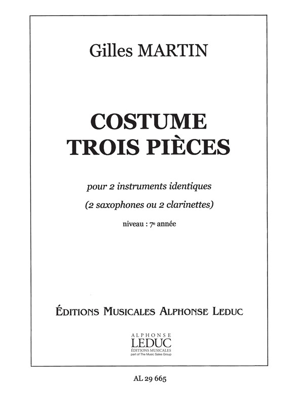 Costume, 3 Pieces pour 2 instruments identiques (2 saxophones ou 2 clarinettes)