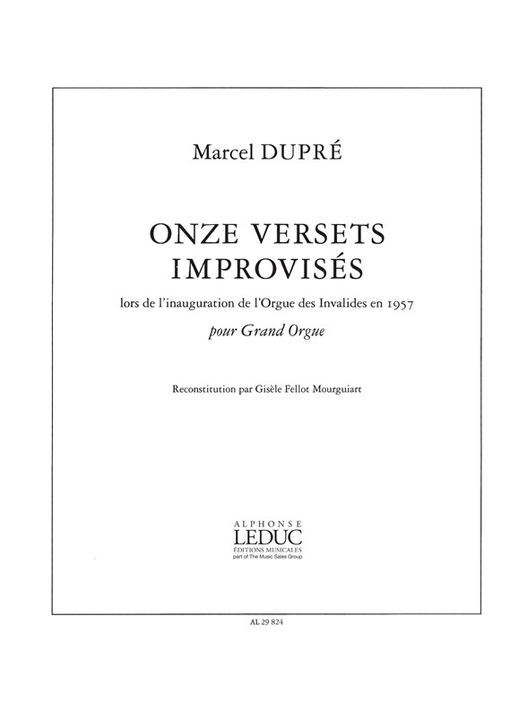 11 Versets improvisés, pour orgue