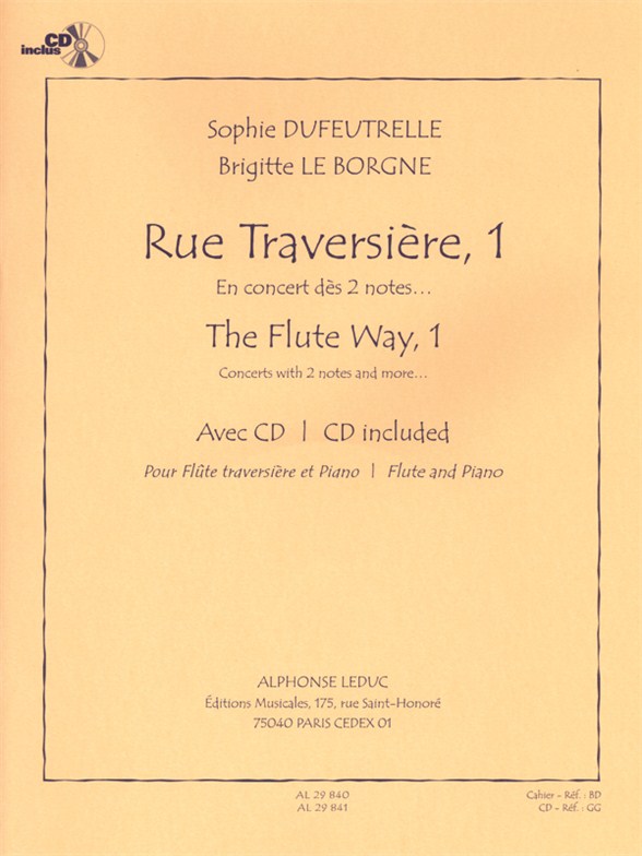 Rue Traversière, 1, pour flûte traversière et piano = The Flute Way, 1, for Flute and Piano. 9790046298400