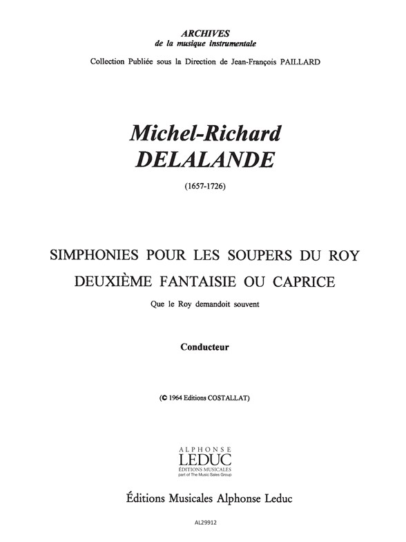 Symphonies pour les soupeurs du roy: Fantaisie ou caprice nº 2, Score