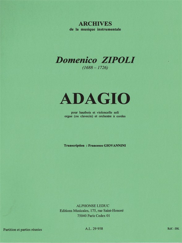 Adagio pour hautbois et violoncelle soli, orgue (ou clavecin) et orchestre à cordes