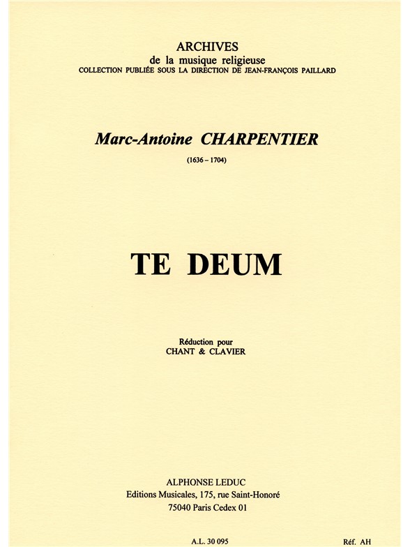 Te Deum, réduction pour chant et clavier