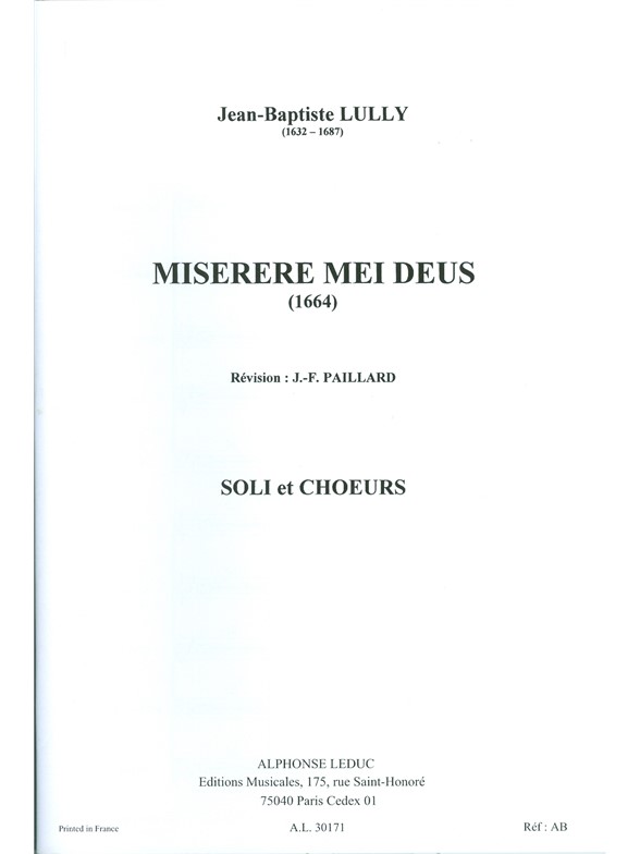 Miserere mei Deus, soli et choeurs