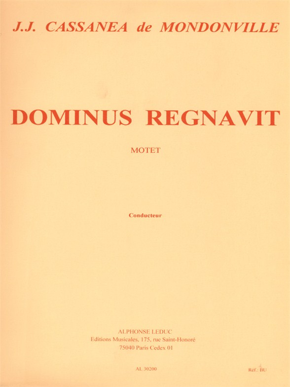 Dominus Regnavit, choeur et orchestre, Score